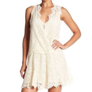 Free People White Lace Mini Dress